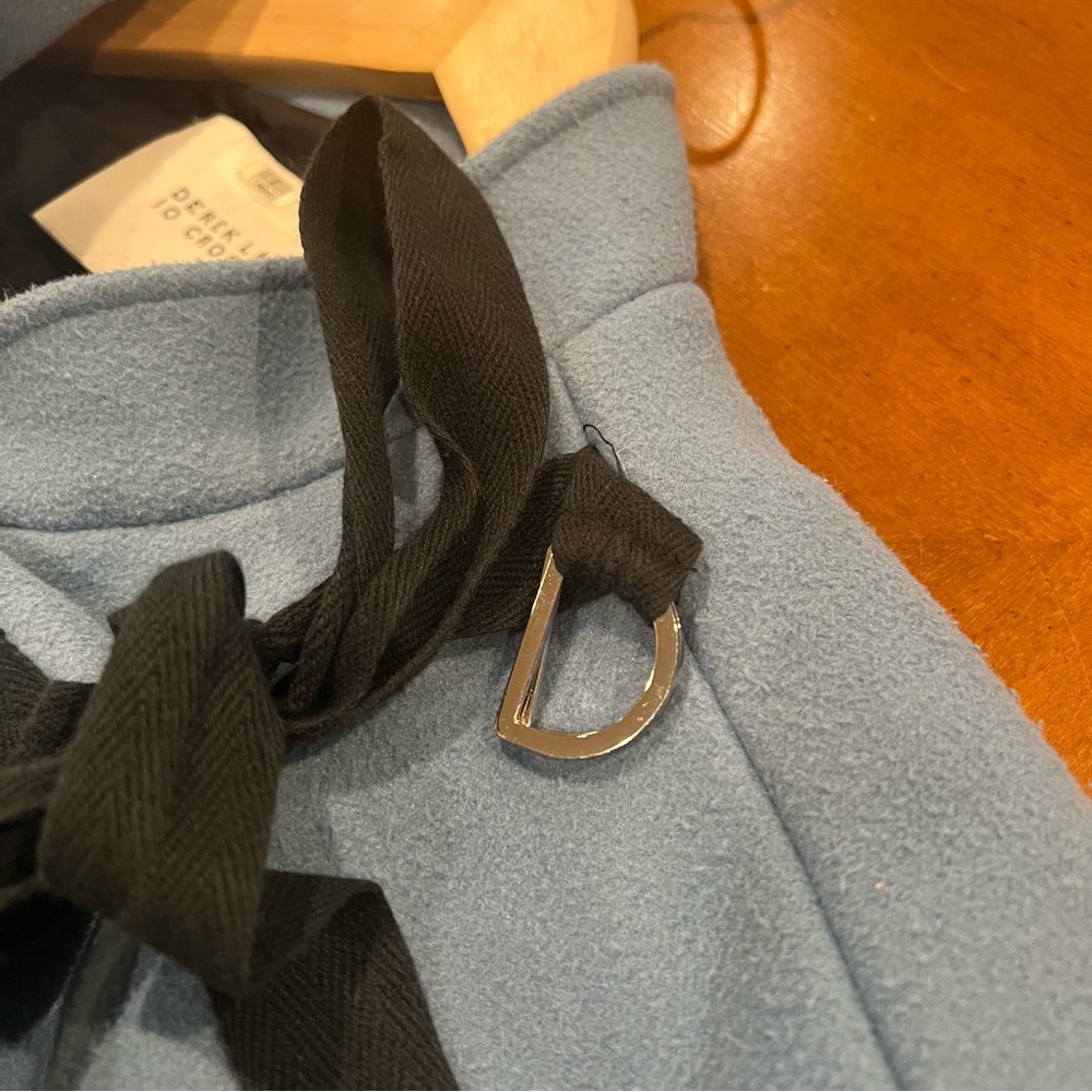 10 Crosby Derek Lam Sky Blue Cape Coat with Black Detail - Picture 7 of 16